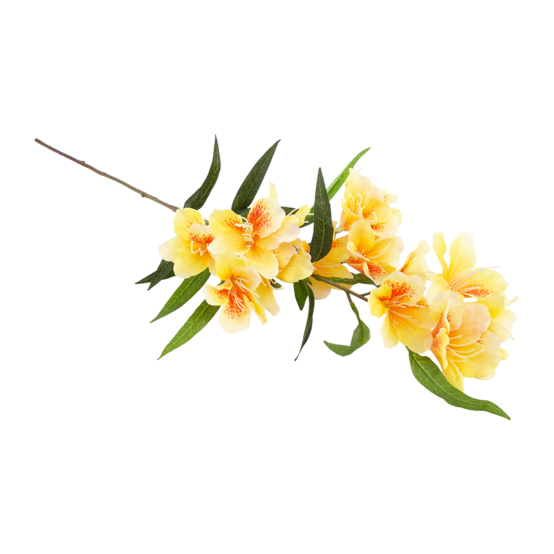 Flor artificial de azálea com 3 hastes e 15 botões