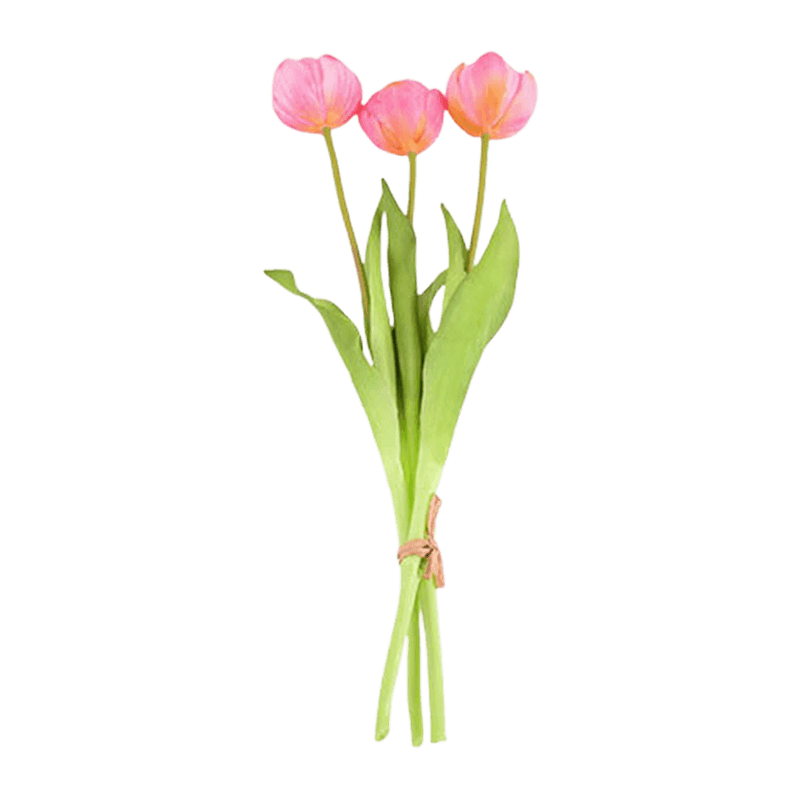 Ramo de tulipas artificiais onduladas com 3 flores, 15